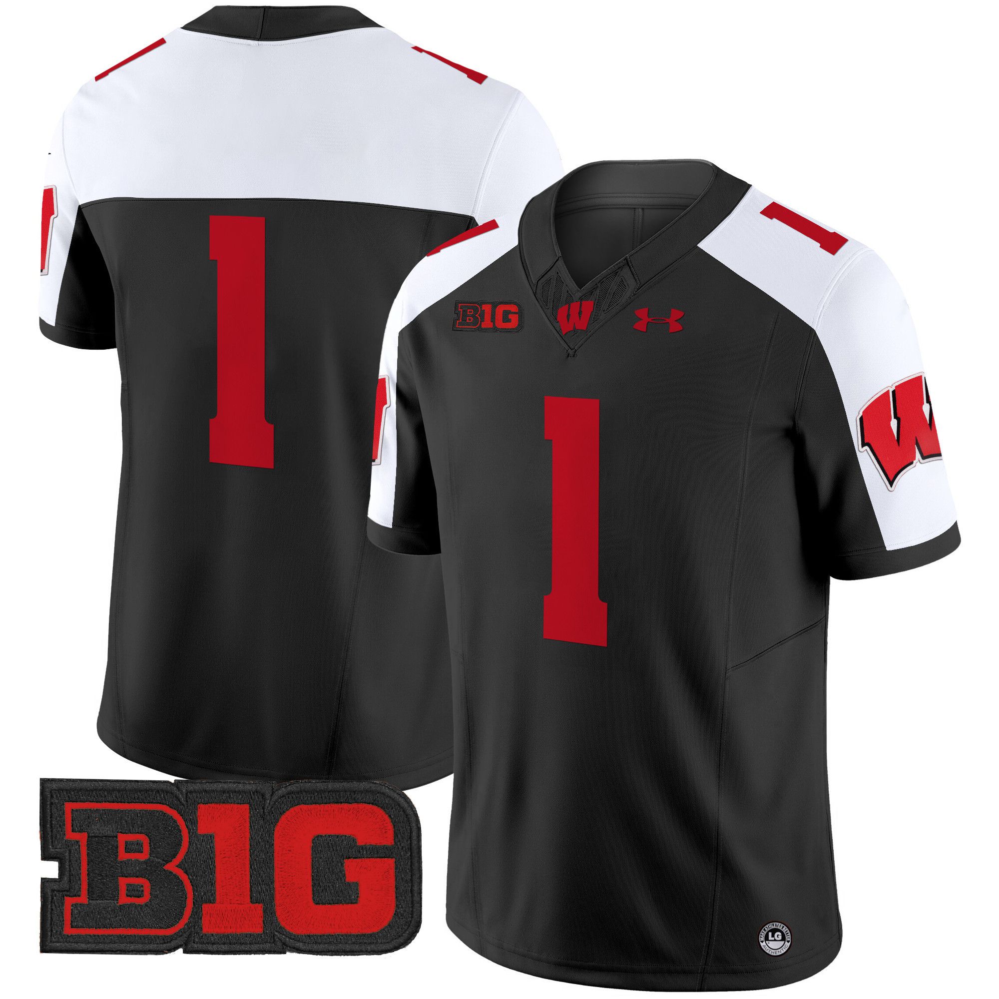 Men Wisconsin Badgers 1 No Name Black 2024 Vapor Limited NCAA Jersey